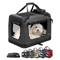 lionto caisse de transport chien pliable, tissu robuste, voyage