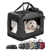 lionto faltbare Hundetransportbox aus robustem Stoff für Auto und Reisen