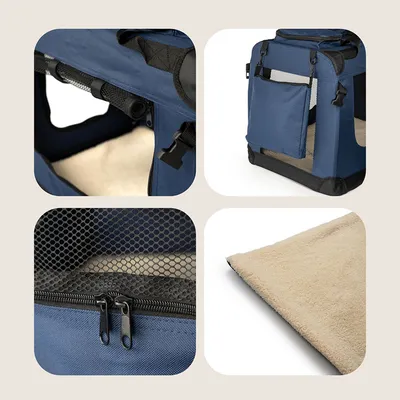 lionto transport chien pliable auto voyage tissu robuste noir