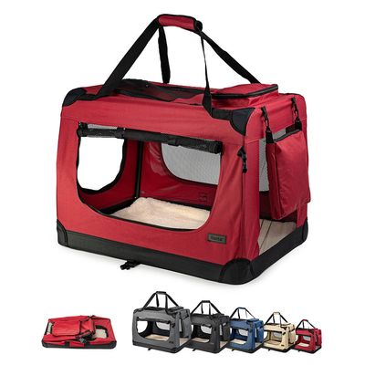 lionto transport chien pliable auto voyage tissu robuste noir