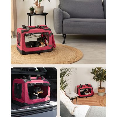 lionto caisse de transport chien pliable, tissu robuste, voyage