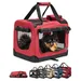 lionto faltbare Hundetransportbox aus robustem Stoff für Auto und Reisen