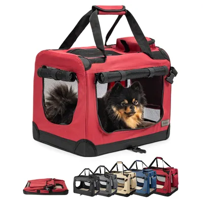 lionto faltbare Hundetransportbox aus robustem Stoff für Auto und Reisen lionto faltbare Hundetransportbox aus robustem Stoff für Auto und Reisen