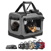 lionto caisse de transport chien pliable, tissu robuste, voyage