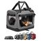 lionto caisse de transport chien pliable, tissu robuste, voyage 50x34x36 cm S jusqu'à 10 kg / gris