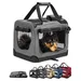 lionto faltbare Hundetransportbox aus robustem Stoff für Auto und Reisen