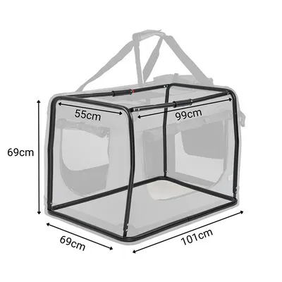 lionto transport chien pliable auto voyage tissu robuste noir