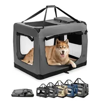 lionto caisse de transport chien pliable, tissu robuste, voyage