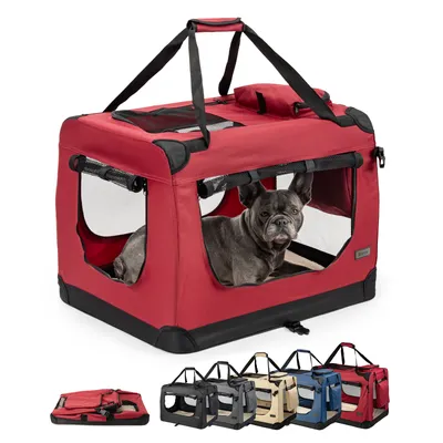 lionto faltbare Hundetransportbox aus robustem Stoff für Auto und Reisen lionto faltbare Hundetransportbox aus robustem Stoff für Auto und Reisen
