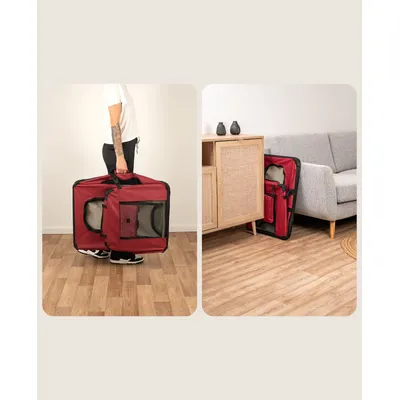 lionto faltbare Hundetransportbox aus robustem Stoff für Auto und Reisen lionto faltbare Hundetransportbox aus robustem Stoff für Auto und Reisen