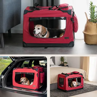 lionto transport chien pliable auto voyage tissu robuste noir