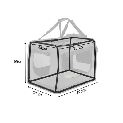 lionto faltbare Hundetransportbox aus robustem Stoff für Auto und Reisen