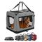 lionto caisse de transport chien pliable, tissu robuste, voyage 82x58x58 cm XL jusqu'à 18 kg / gris