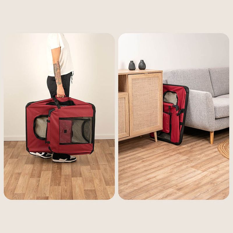 lionto transport chien pliable auto voyage tissu robuste noir