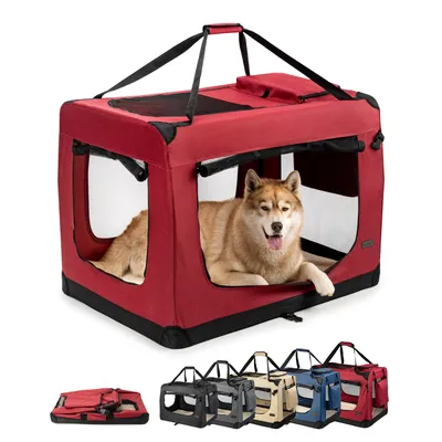 lionto faltbare Hundetransportbox aus robustem Stoff für Auto und Reisen lionto faltbare Hundetransportbox aus robustem Stoff für Auto und Reisen