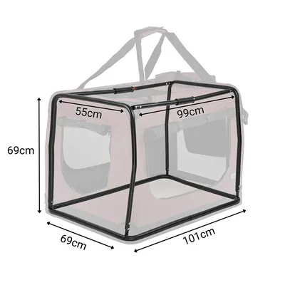 lionto transport chien pliable auto voyage tissu robuste noir