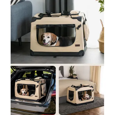 lionto caisse de transport chien pliable, tissu robuste, voyage lionto caisse de transport chien pliable, tissu robuste, voyage