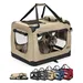 lionto faltbare Hundetransportbox aus robustem Stoff für Auto und Reisen