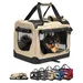 lionto faltbare Hundetransportbox aus robustem Stoff für Auto und Reisen