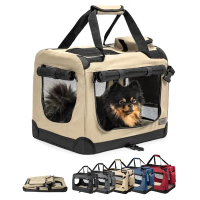 lionto faltbare Hundetransportbox aus robustem Stoff für Auto und Reisen lionto faltbare Hundetransportbox aus robustem Stoff für Auto und Reisen