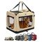 lionto caisse de transport chien pliable, tissu robuste, voyage 82x58x58 cm XL jusqu'à 18 kg / beige