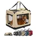 lionto faltbare Hundetransportbox aus robustem Stoff für Auto und Reisen