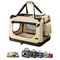 lionto transport chien pliable auto voyage tissu robuste noir XL : 82 x 58 x 58 cm, Beige