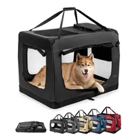 lionto caisse de transport chien pliable, tissu robuste, voyage