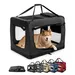 lionto faltbare Hundetransportbox aus robustem Stoff für Auto und Reisen