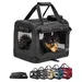 lionto faltbare Hundetransportbox aus robustem Stoff für Auto und Reisen