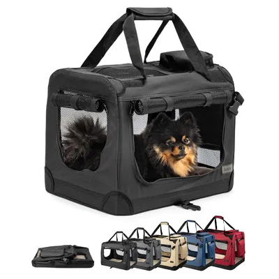 lionto faltbare Hundetransportbox aus robustem Stoff für Auto und Reisen lionto faltbare Hundetransportbox aus robustem Stoff für Auto und Reisen