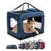lionto faltbare Hundetransportbox aus robustem Stoff für Auto und Reisen