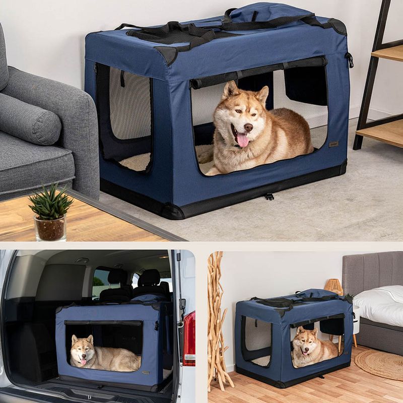 lionto transport chien pliable auto voyage tissu robuste noir