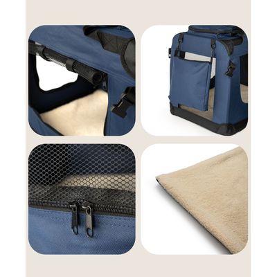 lionto faltbare Hundetransportbox aus robustem Stoff für Auto und Reisen
