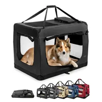 lionto caisse de transport chien pliable, tissu robuste, voyage