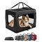 lionto caisse de transport chien pliable, tissu robuste, voyage 90x61x65 cm XXL jusqu'à 22 kg / noir