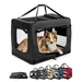 lionto faltbare Hundetransportbox aus robustem Stoff für Auto und Reisen