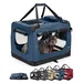 lionto faltbare Hundetransportbox aus robustem Stoff für Auto und Reisen