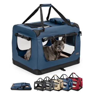 lionto faltbare Hundetransportbox aus robustem Stoff für Auto und Reisen lionto faltbare Hundetransportbox aus robustem Stoff für Auto und Reisen