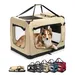 lionto faltbare Hundetransportbox aus robustem Stoff für Auto und Reisen