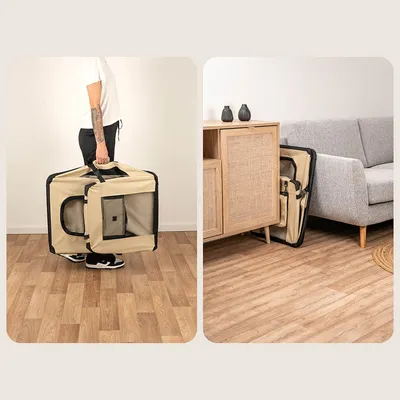 lionto transport chien pliable auto voyage tissu robuste noir