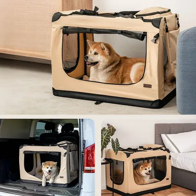 lionto transport chien pliable auto voyage tissu robuste noir