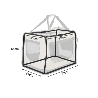 lionto faltbare Hundetransportbox aus robustem Stoff für Auto und Reisen