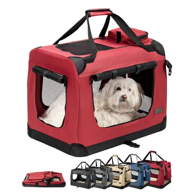 lionto faltbare Hundetransportbox aus robustem Stoff für Auto und Reisen lionto faltbare Hundetransportbox aus robustem Stoff für Auto und Reisen