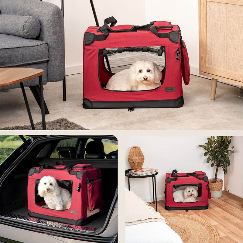 lionto transport chien pliable auto voyage tissu robuste noir