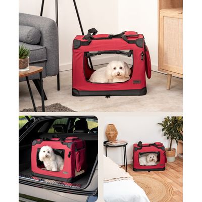 lionto caisse de transport chien pliable, tissu robuste, voyage