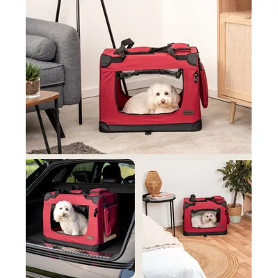 lionto faltbare Hundetransportbox aus robustem Stoff für Auto und Reisen lionto faltbare Hundetransportbox aus robustem Stoff für Auto und Reisen