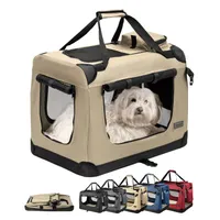 lionto caisse de transport chien pliable, tissu robuste, voyage