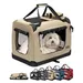 lionto faltbare Hundetransportbox aus robustem Stoff für Auto und Reisen