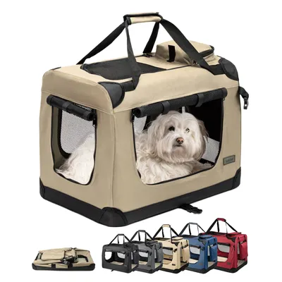 lionto faltbare Hundetransportbox aus robustem Stoff für Auto und Reisen lionto faltbare Hundetransportbox aus robustem Stoff für Auto und Reisen